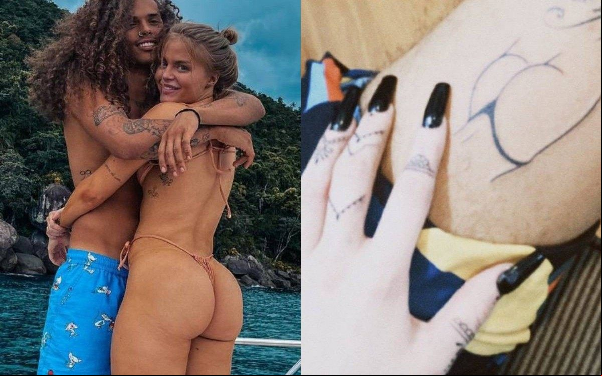 Que homenagem! Vitão tatua bumbum de Luisa Sonza em sua coxa - Reprodução da Internet