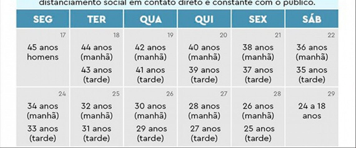 Pessoas com comorbidades e deficiência serão vacinadas até o fim de maio - DIVULGAÇÃO PREFEITURA