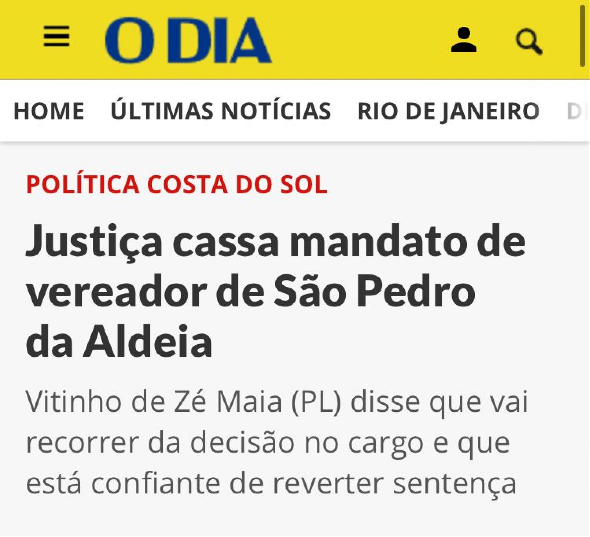 Outro caso de vereador cassado em São Pedro da Aldeia - Coluna Costa do Sol/ O Dia